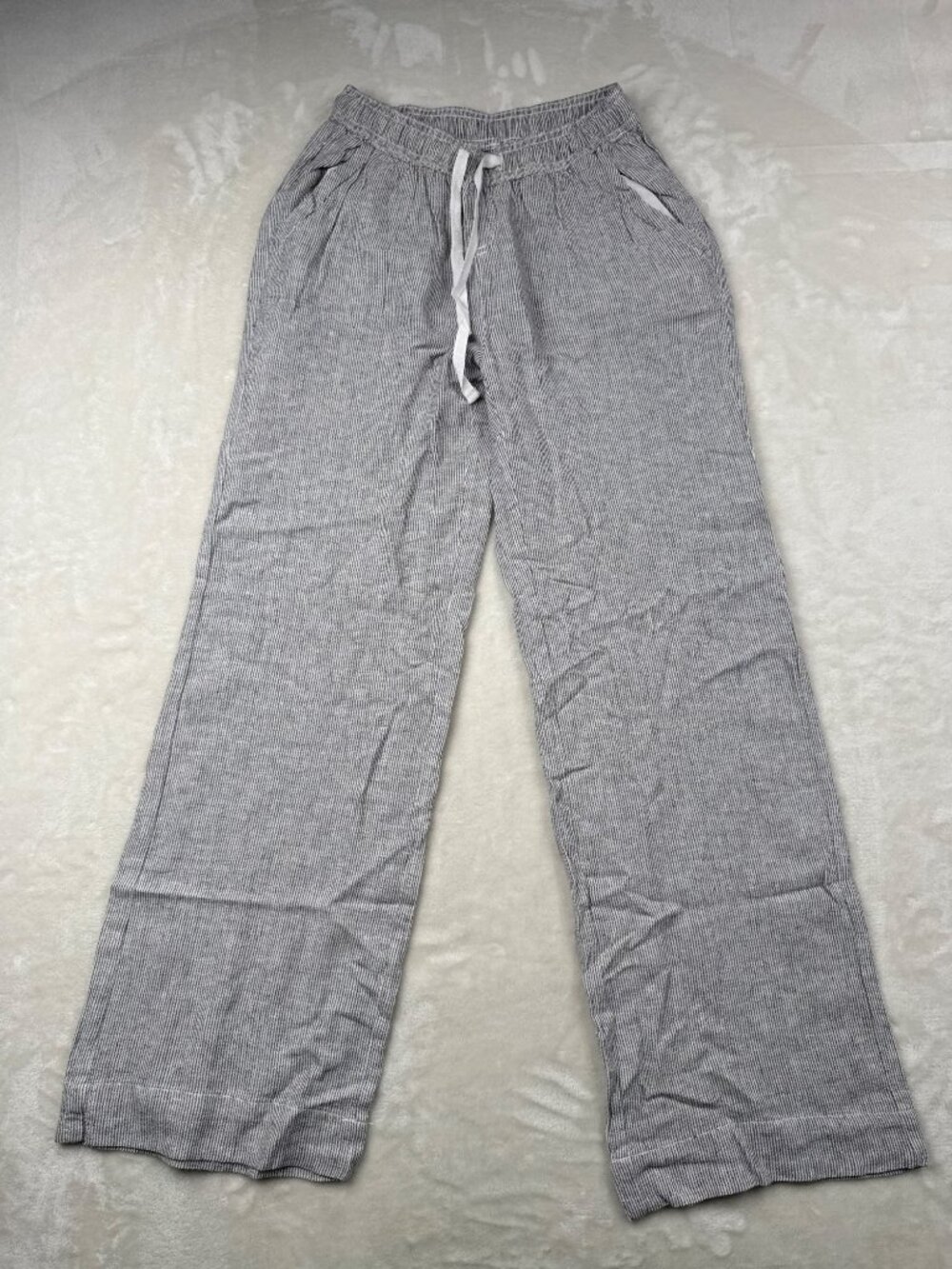 Briggs Womens XS Pinstripe Lounge Pants With Elastic Waistband & Drawstring